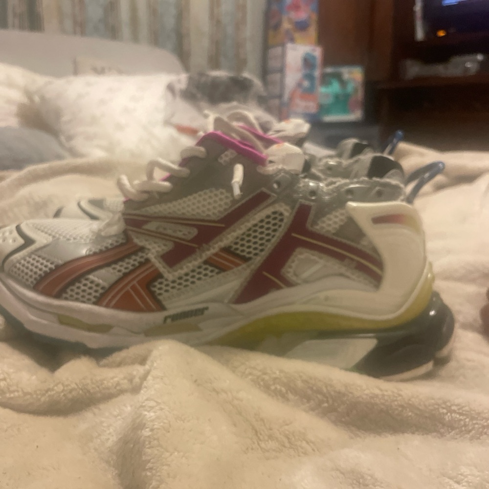 Balenciaga Kids' White and Red Sneakers